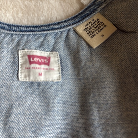 Levi's Light Blue Denim RAINE DENIM CROP TOP - Picture 2 of 5